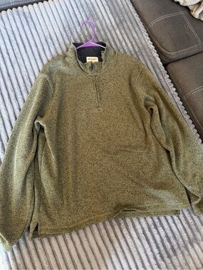 Wrangler Men's Olive Quarter-Zip Pullover Sweater